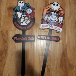 30" Yard Stake Set Nightmare Before Christmas Decorations Jack Sally Zero New 