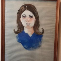 1960s "Shirley Vinson" Woman's Portriat - Watercolor Painting - Art - 17"x21"