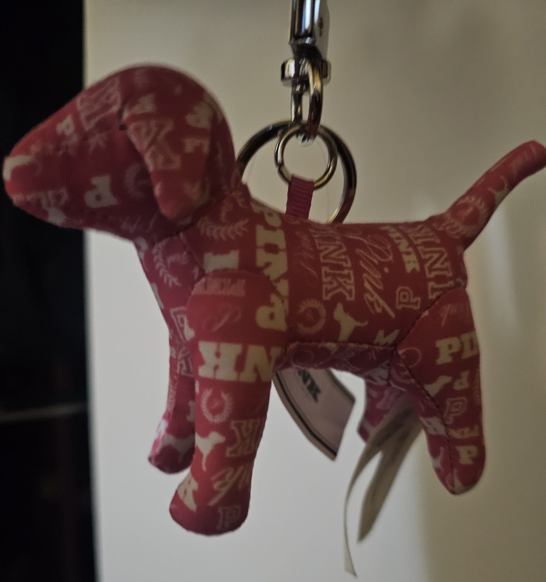 Pink dog keychain