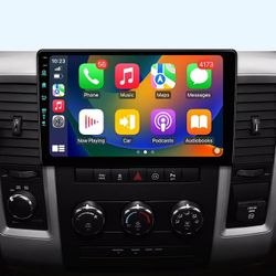 Car Stereo Radio Dodge Ram 2009 2010, 2011, 2012, Wireless Apple CarPlay Android Auto, 10.2” Touch Screen Head Units, Backup Camera