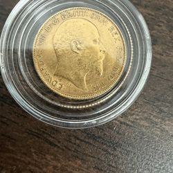 1906 GOLD GREAT BRITAIN 1/2 SOVEREIGN 3.99 GRAMS DRAGON SLAYER KING EDWARD VII