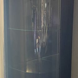 2 Tall Cabinet With Glass Door And Shelves 