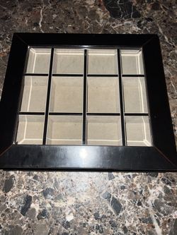 Black wooden tan velvet lined Bombay Company 12 compartment jewelry box p/u Jamison PA 