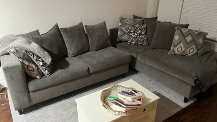 Small sectional, table and entertainment center for sale