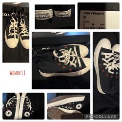 Cherry High Top Converse Size 8