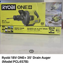 Ryobi 18V 35’ drain auger $100 OBO
