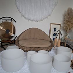 Double Pad Rattan Meditation Seat