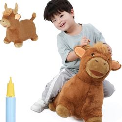 INPANY Bouncy Bull – Plush Cow Hopper Ride-On Toy for Kids (Ages 2–4)