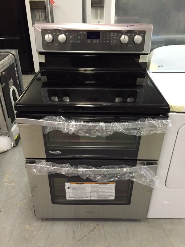 Whirlpool double oven range stainless