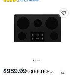 Whirlpool Cooktop 36-inch Dual Radiant Ceramic Glass
