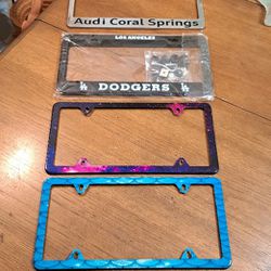 "NEW " Your Choice Of Metal License Plate Cover $3 Each Coose From Audi Coral Springs, Los Angeles Dodgers  Or Modern Designs 