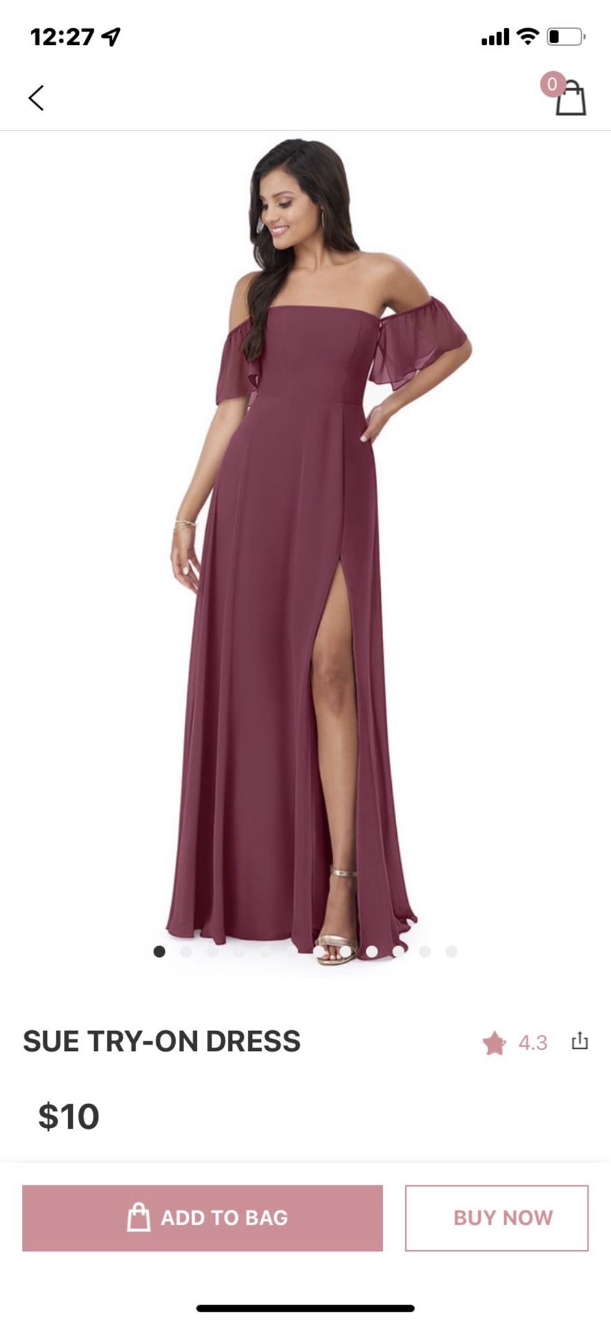 Azazie A-Line/Princess Off The Shoulder Floor-Length Chiffon Dresses