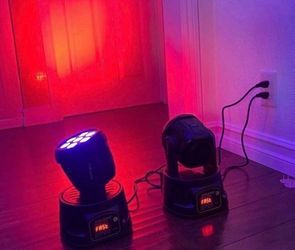 For Sale new Pair of Compact Mini Moving Head DJ Stage Lights – RGBW Wash & Dynamic Beam Effects Transform any room into a professional event space wi