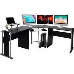New Black Curved Gaming Desk