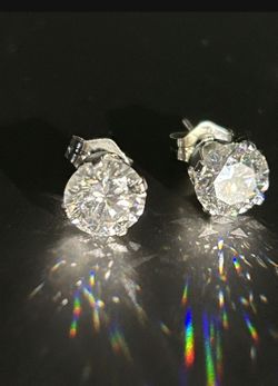 Moissanite Studs Set In Silver 10.00 BLOWOUT