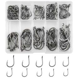 100pcs High Carbon Steel Fishing Hooks - 10 Sizes - OfferUp