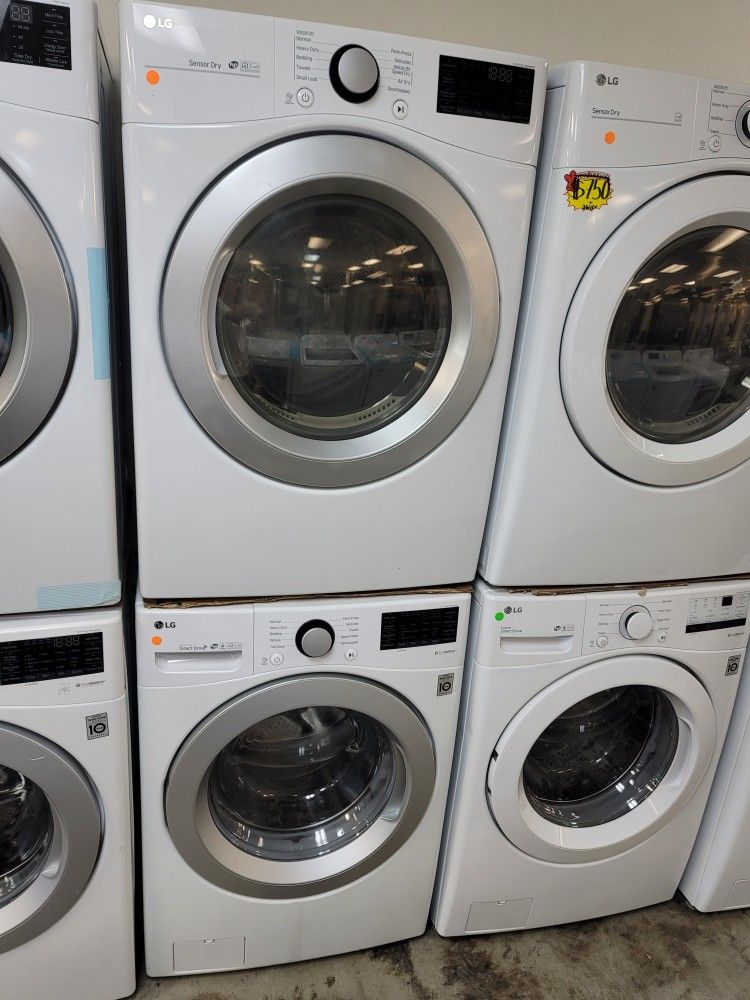 LG Front Loading Washer And Stackable Gas Dryer Set
