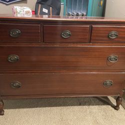 Solid wood dresser with mirror 