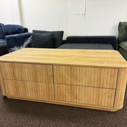 51" Fluted Coffee Table withstorage