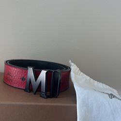 MCM, Accessories, Mcm Red And Black Reversible Belt