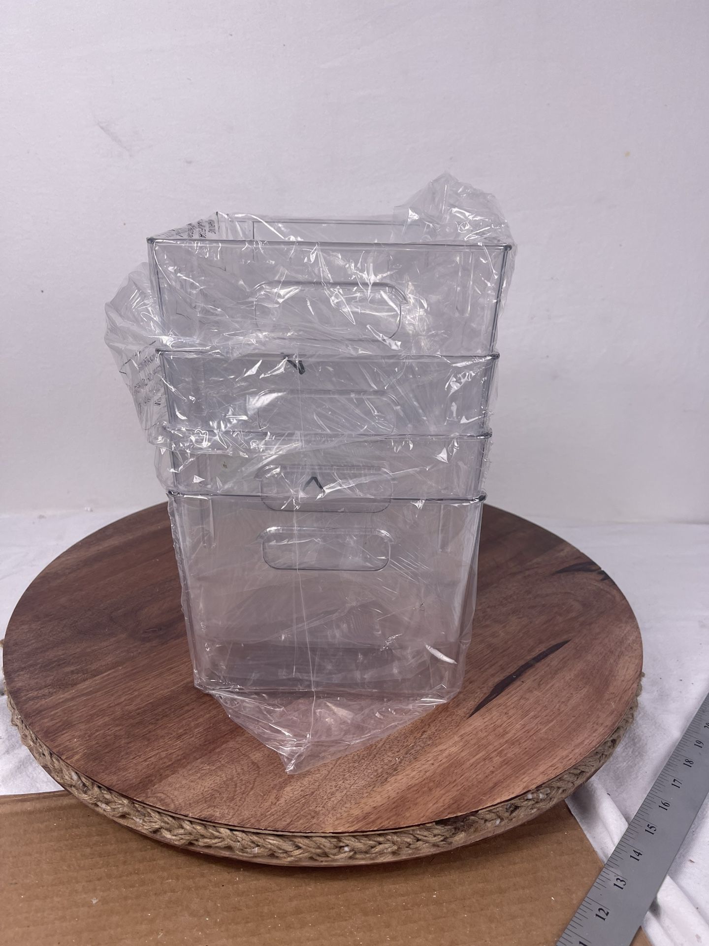 4 PCs Plastic Storage Bins
