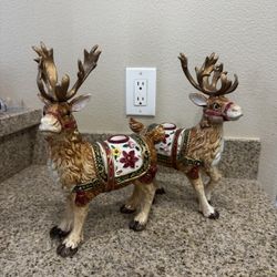 Fitz And Floyd Reindeer Candle Holders
