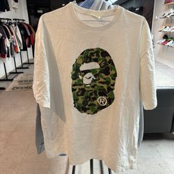 BAPE ABC CAMO BIG APE HEAD TEE WHITE/GREEN SIZE XXXL