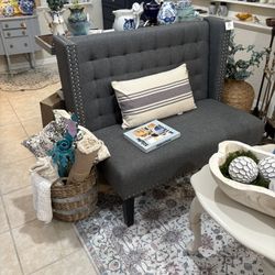 Small Live Seat Settee In Grey