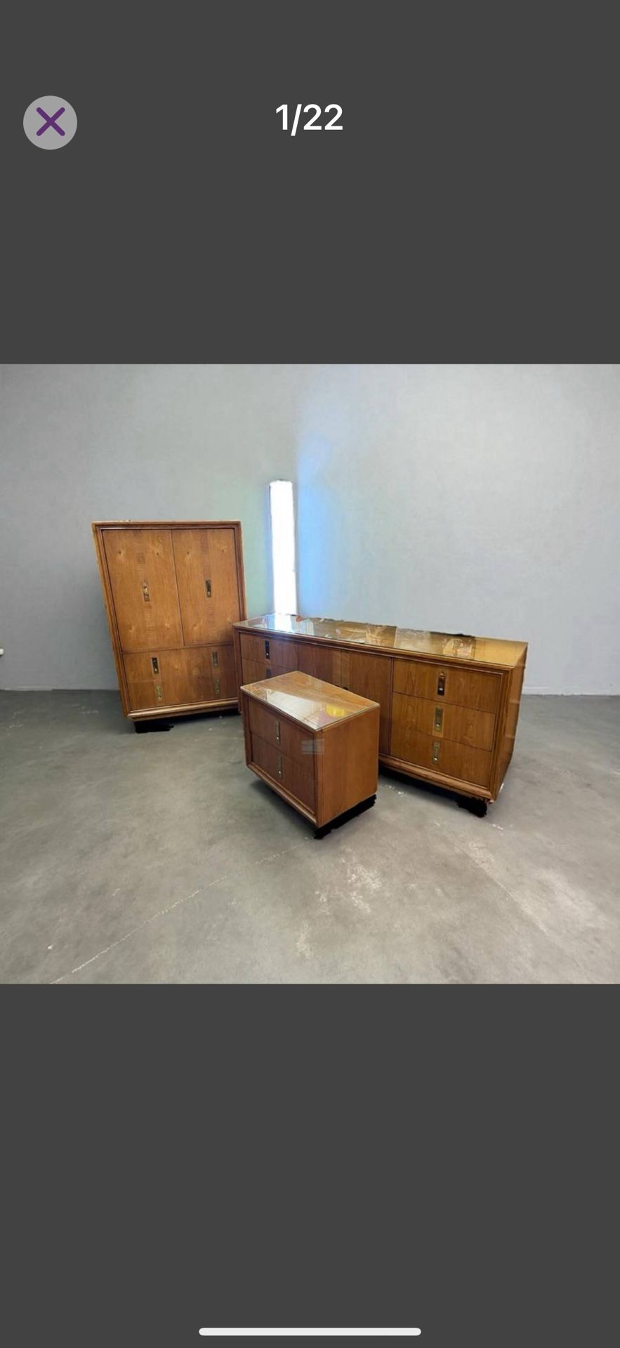 Brutalist Midcentury Modern American Drew Dresser Set