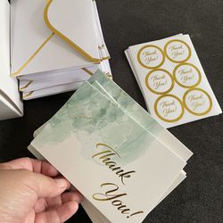 100 Pack Of Thank You Cards With Envelopes 