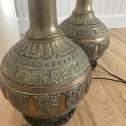 Antique Brass Lamps, Heavy. Great Condition.