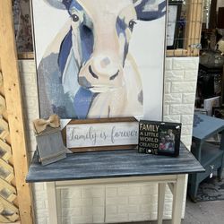 Farmhouse XLG Cow Framed Canvas