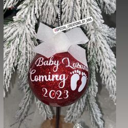 Custom Christmas Ornament 🎄🤰🏻Pregnancy Announcement 