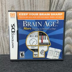 Brain Age 2 Nintendo DS DSi 2DS 3DS Game complete with case and manual