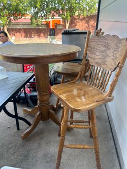 Brown table 2 chair