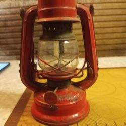 Vintage Red Kerosene Lantern 