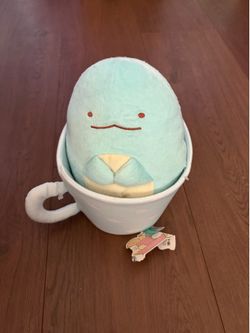 Sumikko Gurashi dinosaur plush with cup
