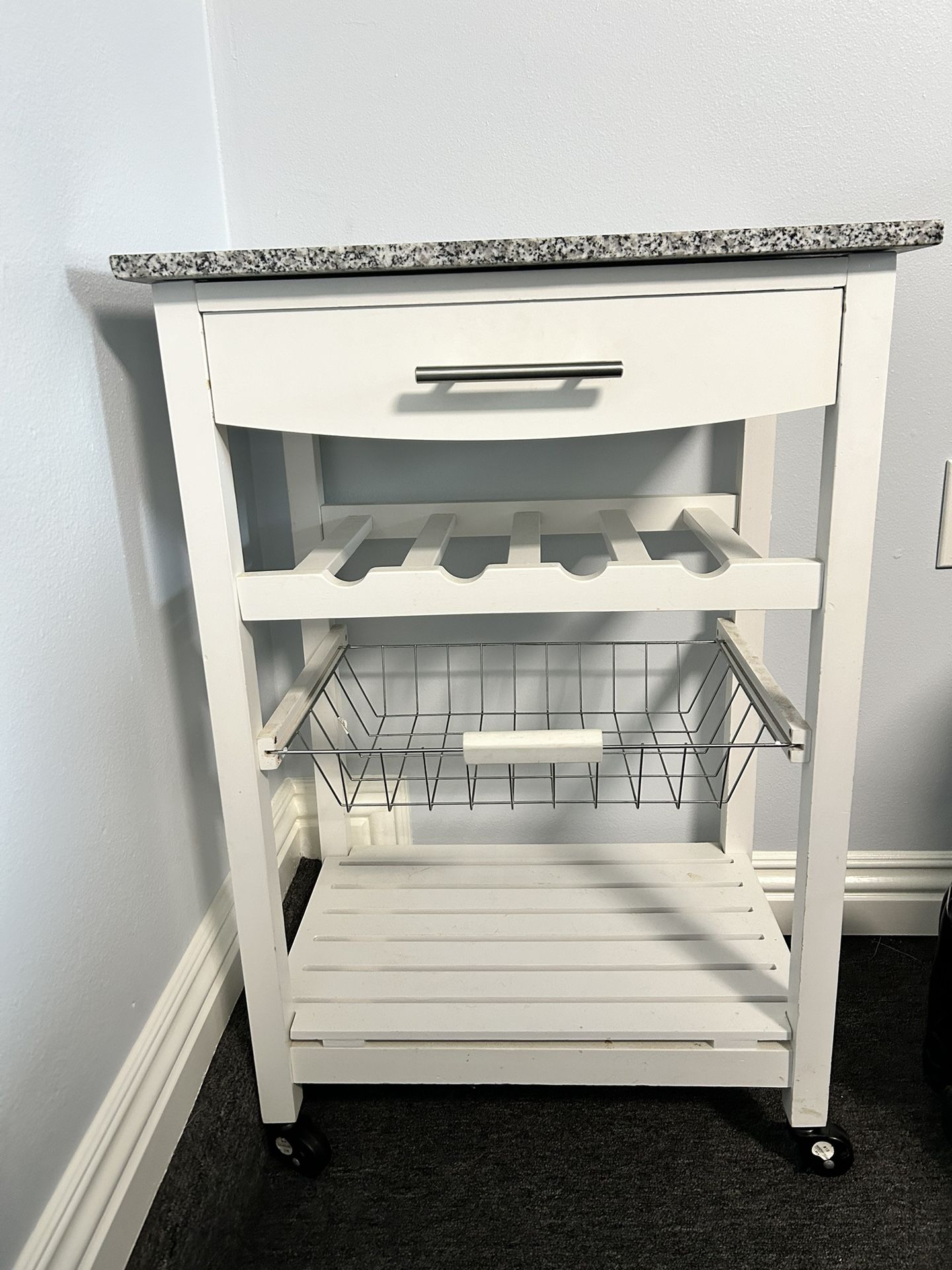Rolling Kitchen Cart Marble Top for Sale in Covina, CA OfferUp