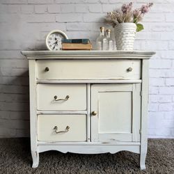 Awesome Shabby Distressed Cabinet Drawer Shelf Entry Table Side Table Credenza Buffet Console 