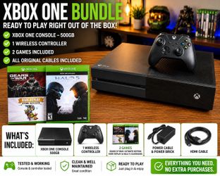 🎮 Xbox One Console  – Controller, Power Cords and 2 Games - Ready to Play!