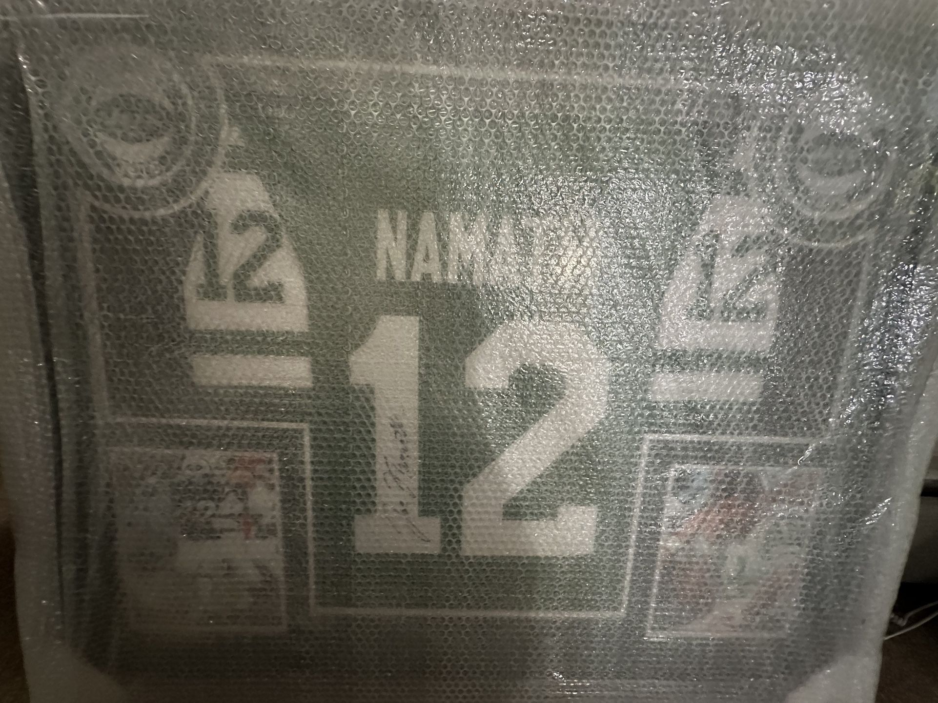 Joe Namath Autographed And Authenticated Framed Jersey (New York Jets)