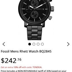 Selling Fossil Watch With Black Face