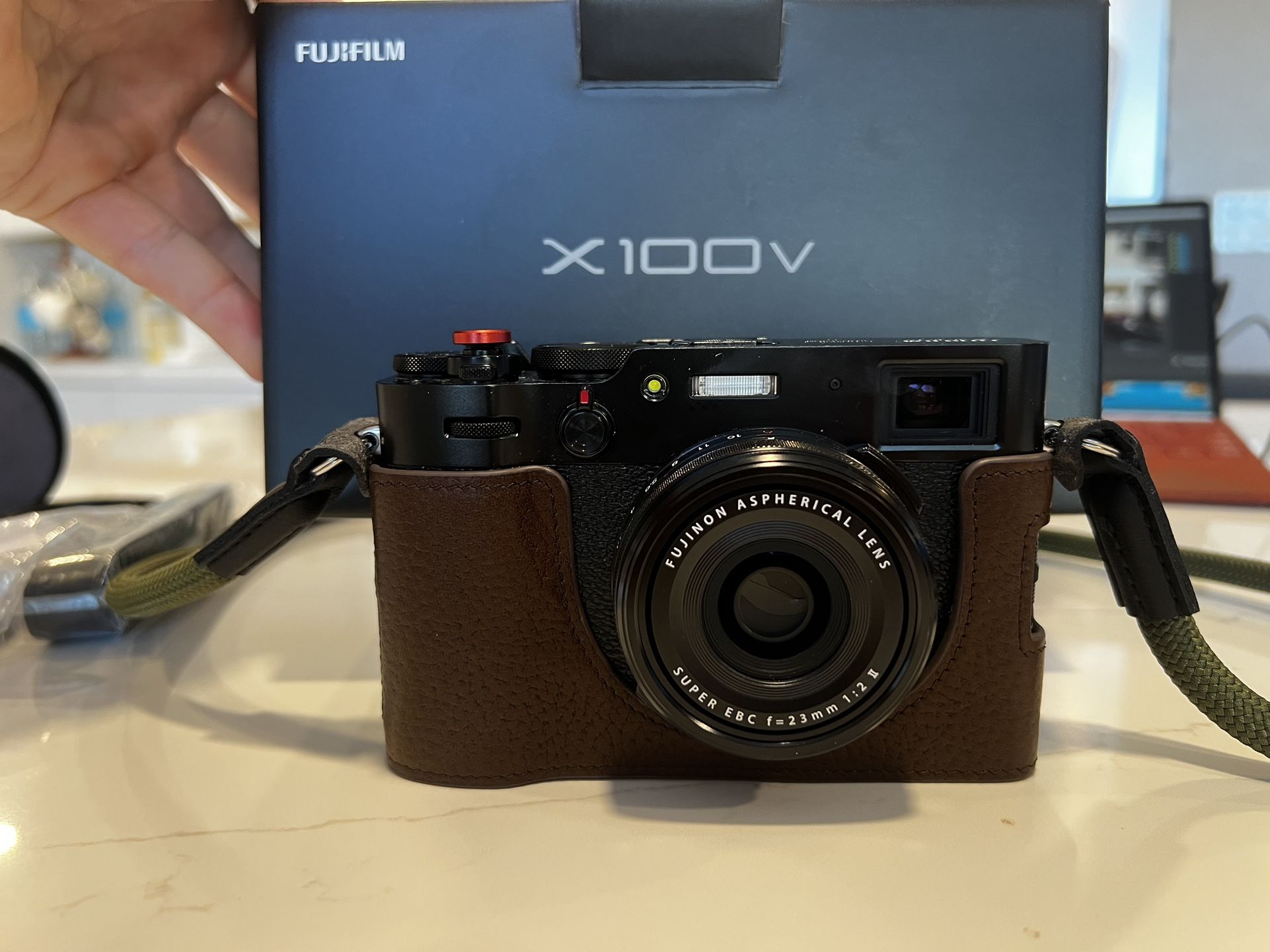Fujifilm X100V- With Box, Moment 20% Filter, Case, Strap