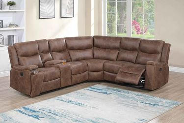 Manual Motion Sectional Manual Motion + Console + Arms W/ Hidden Cupholders