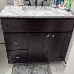 Bathroom  Shaker Cabinet Color Espresso Brand New 