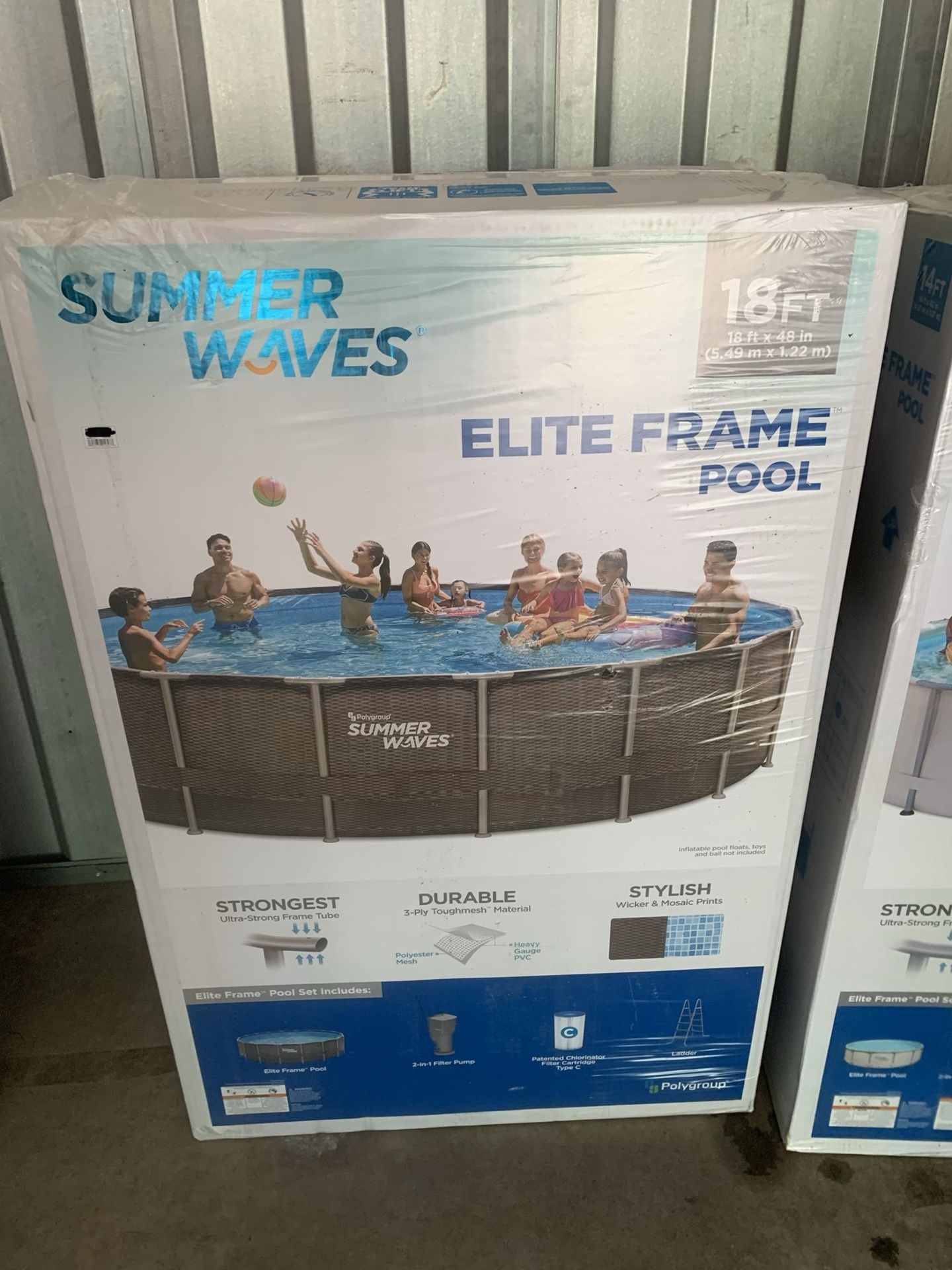 Summer Waves 18 x 48 Swimming Pool Elite Frame Filter Pump Ladder in Hand Immediate Pickup