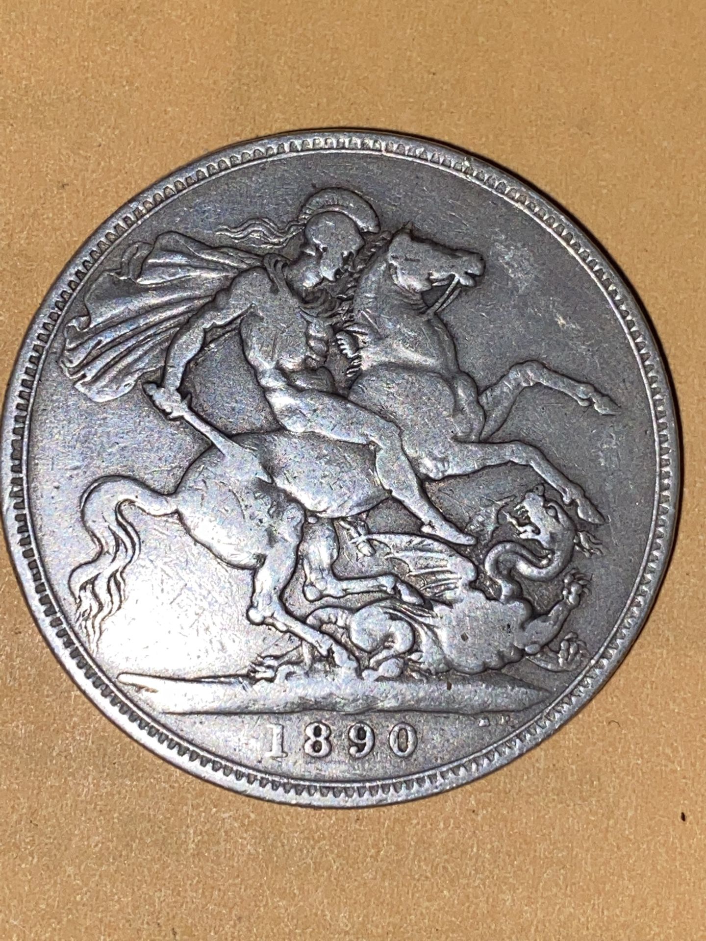 1890 Sterling Silver Queen Victorian Crown Coinage Grading Very Fine (GB416)