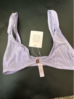 Savage X Fenty Floral Lace & Mesh Bralette – Lavender Purple – Size Medium – NWT