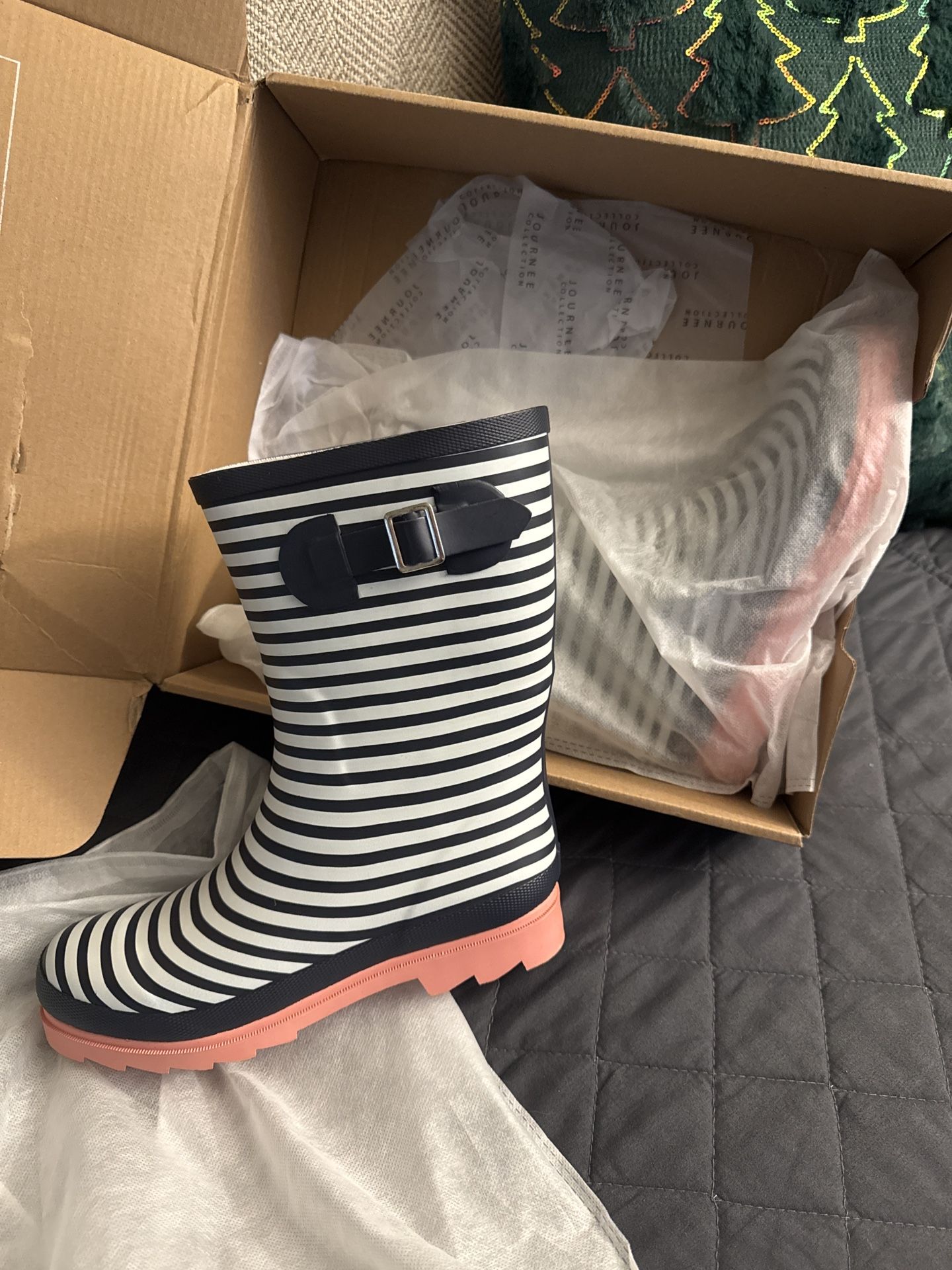 Women’s Striped Rain Boots