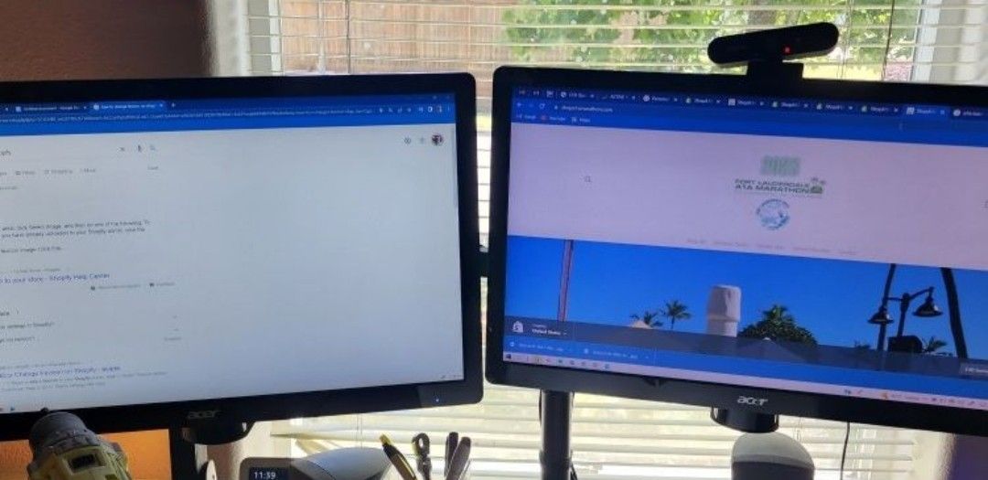 4 Monitors, 2 Clamp Style Double Mounts, One Low Price With HDMI Cables